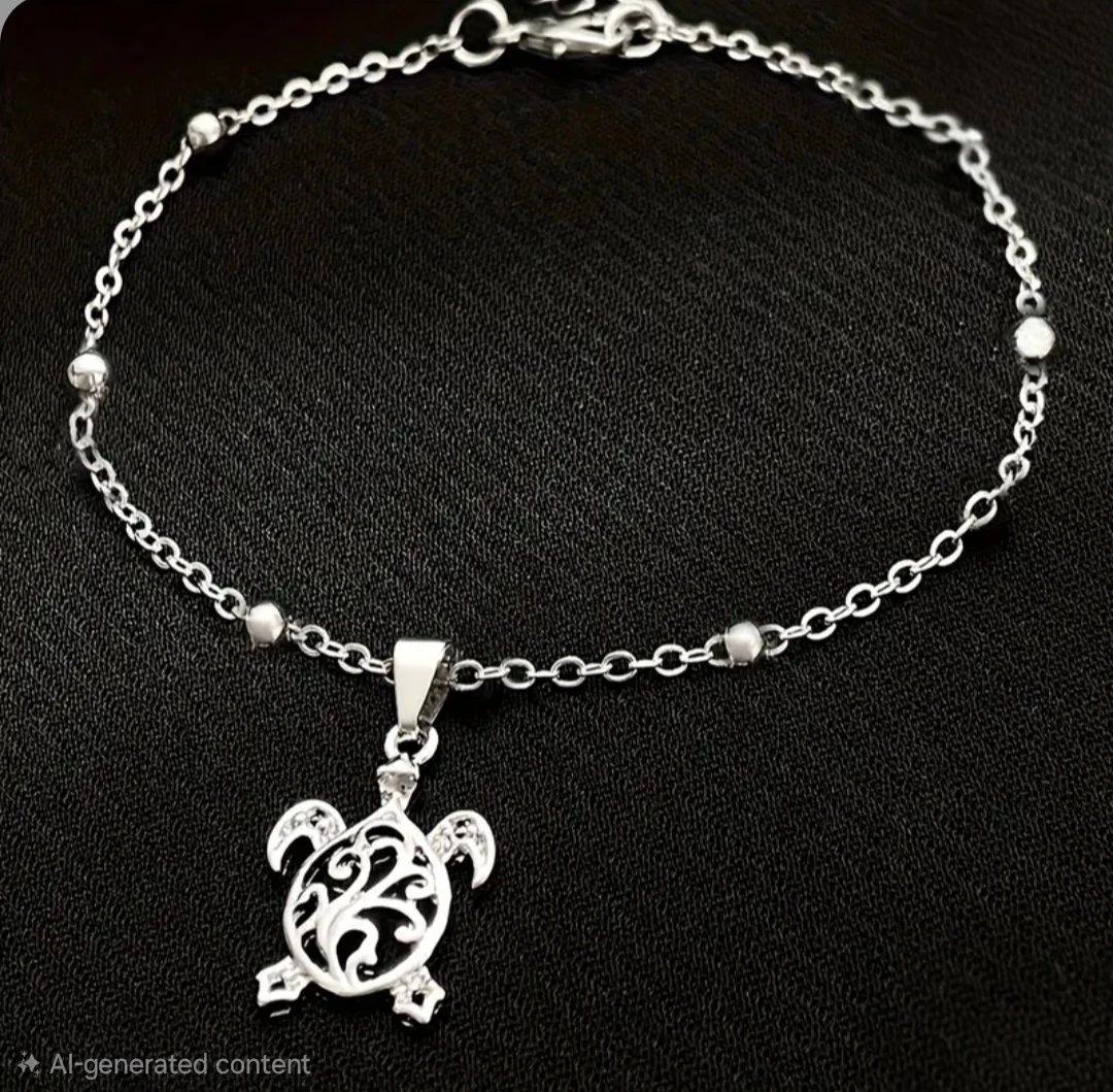 Stylish Alloy Turtle Bead Chain Ankle Bracelet - photo 2