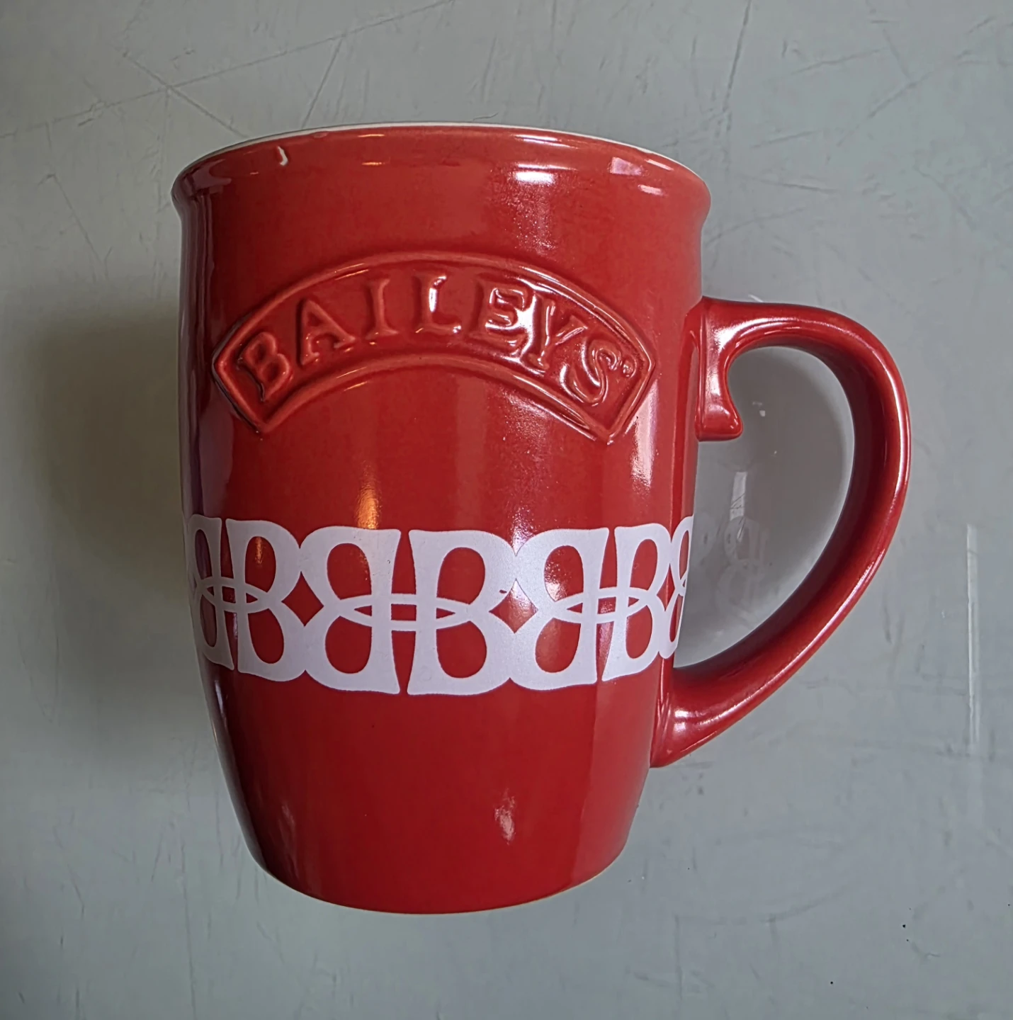 Vintage 1990s Baileys Irish Cream Red Ceramic Mug
