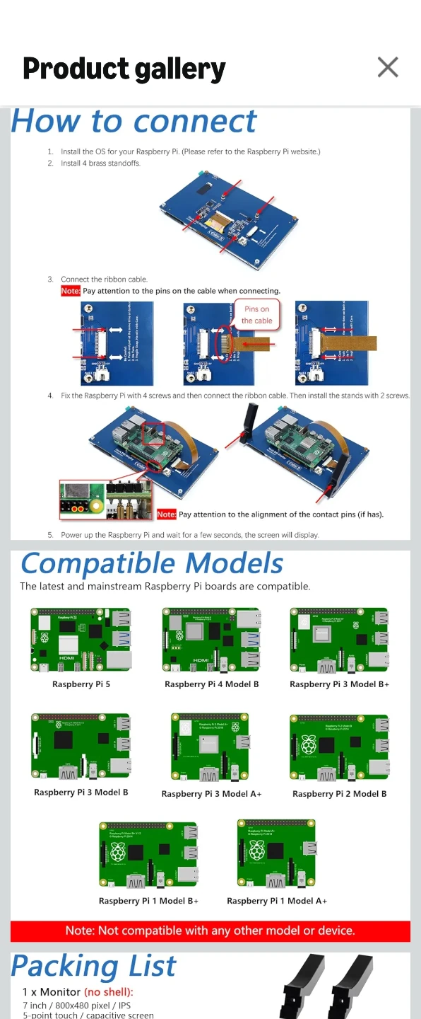 7" IPS Touchscreen Monitor for Raspberry Pi - photo 3