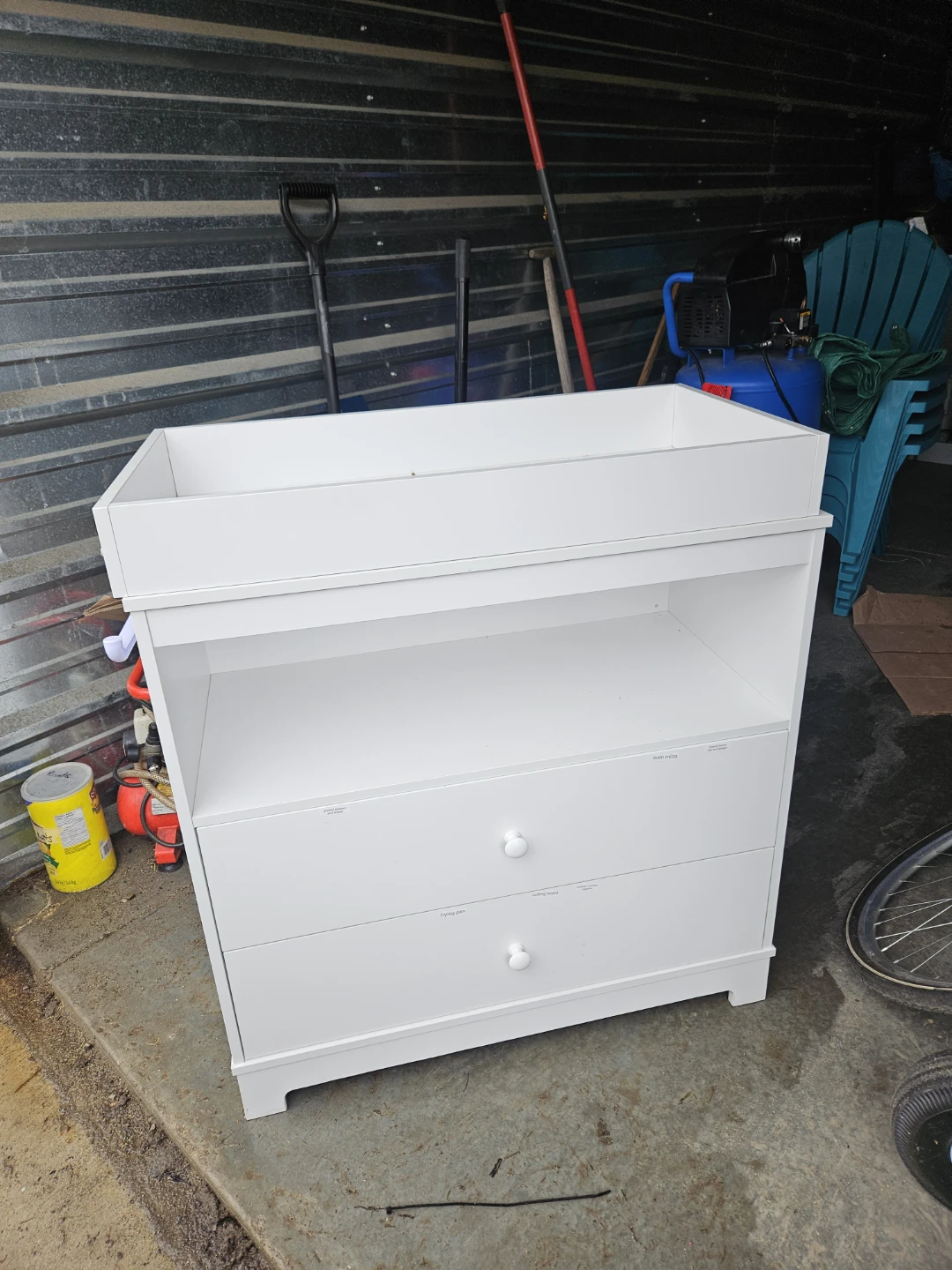 White Changing Table with Drawers