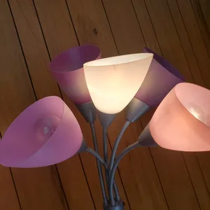 Multi-Head Floor Lamp with Pink and Purple Shades