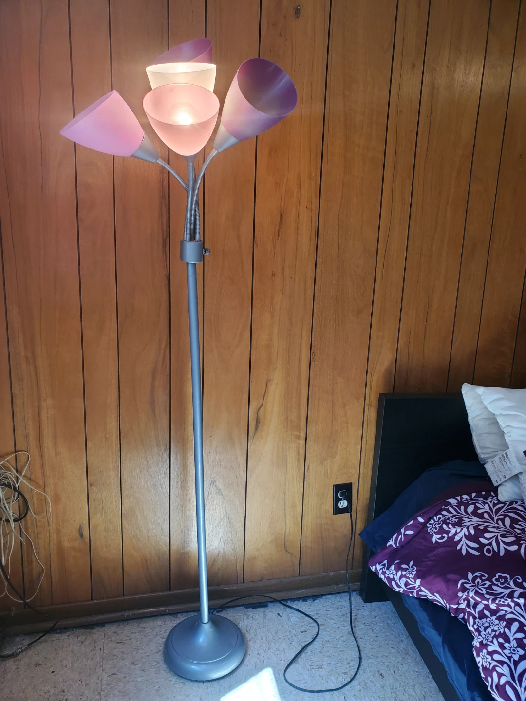 Multi-Head Floor Lamp with Pink and Purple Shades - photo 3