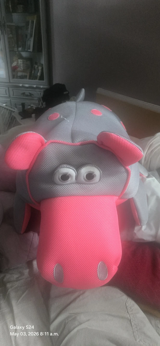 Grey and Pink Hippo pool float!