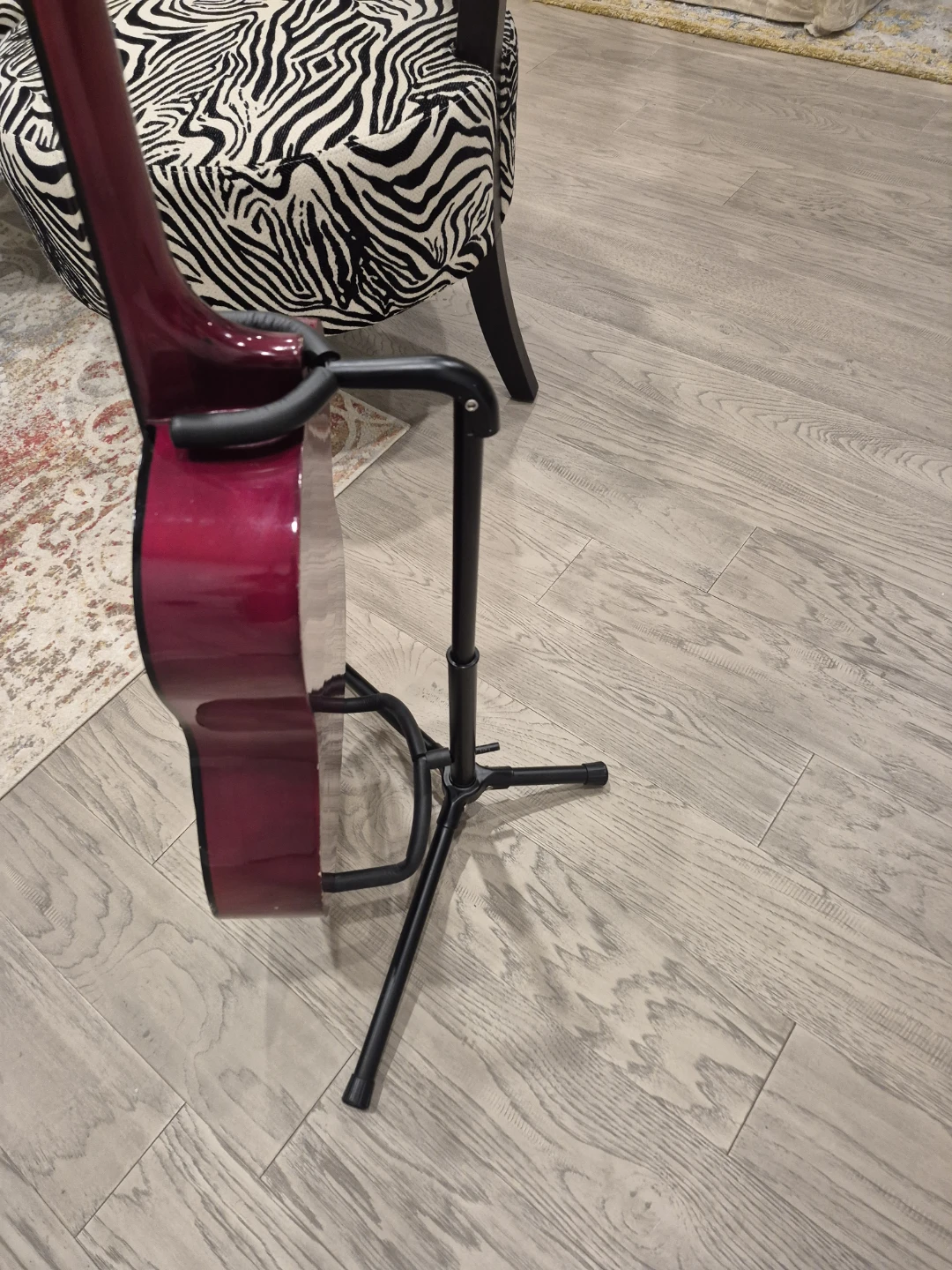 Black Foldable Guitar Stand Holder - photo 3