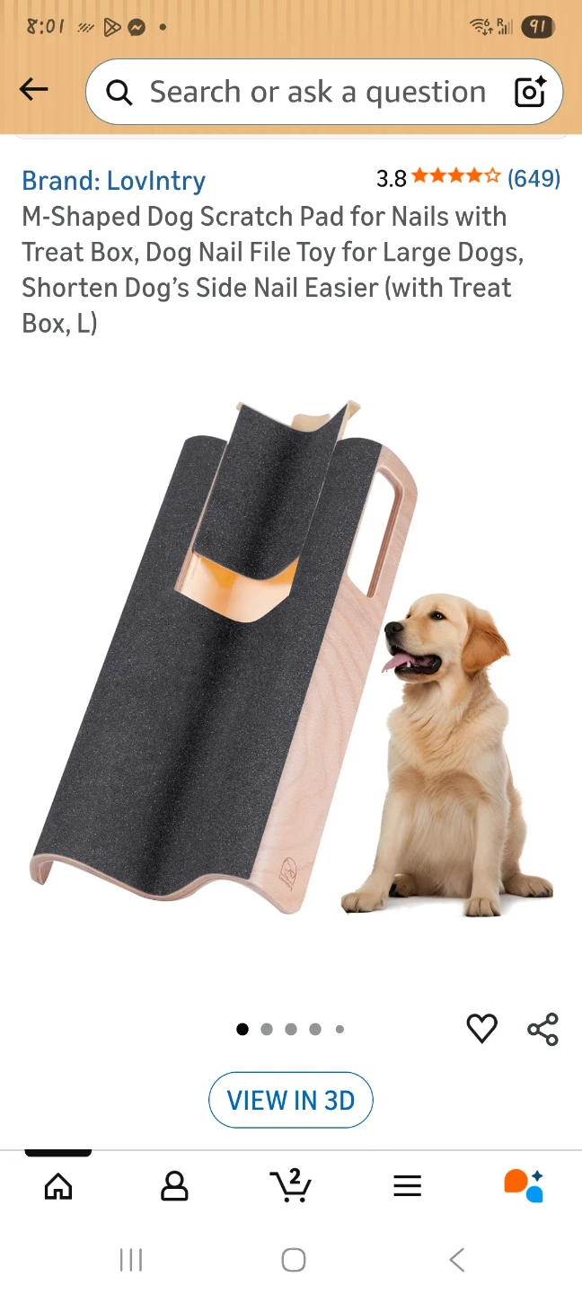 M-Shaped Dog Nail Scratch Pad with Treat Box