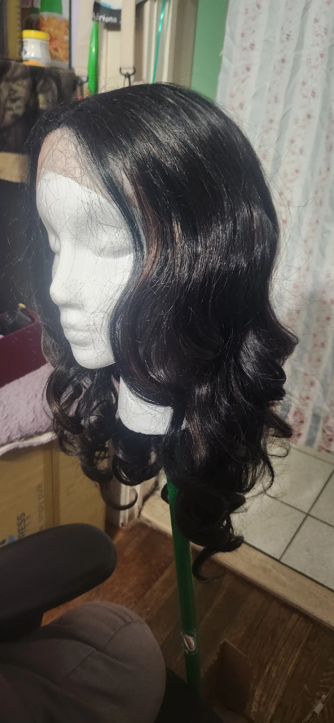Black and Brown Highlighted Synthetic Wig - photo 2