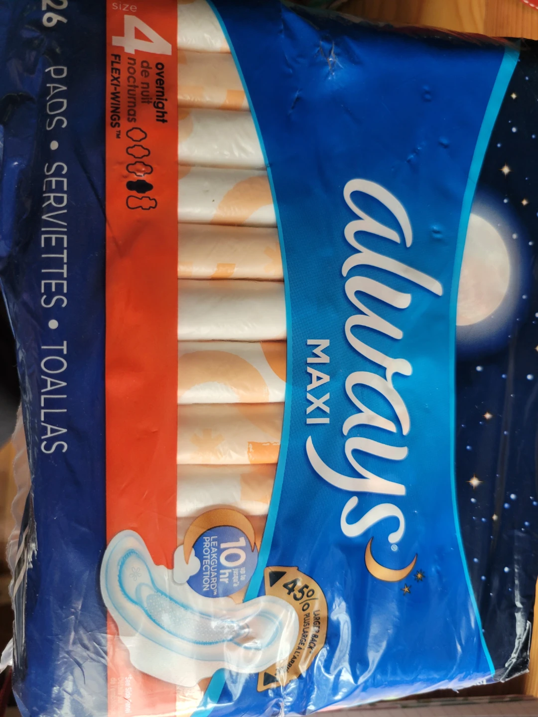 Always Maxi Overnight Pads with Flexi-Wings