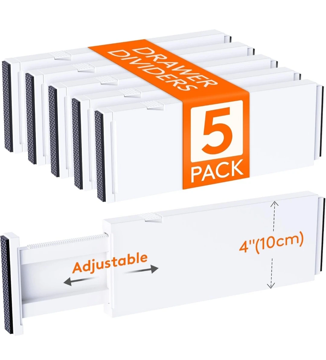 5 Pack Adjustable Drawer Dividers