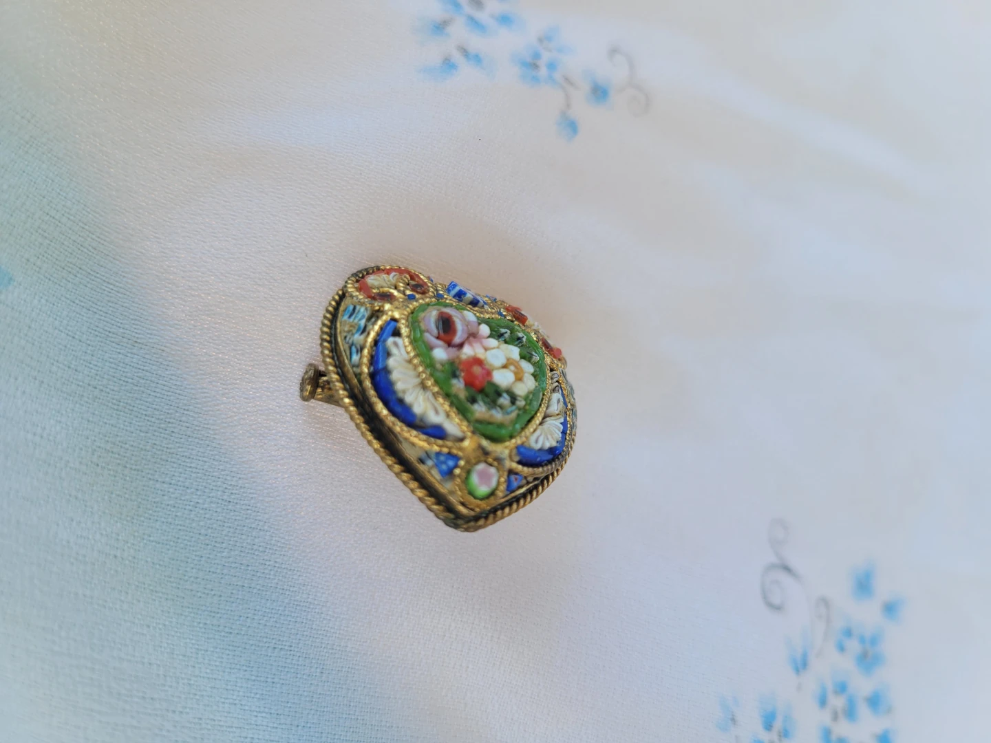 Vintage Heart Micro Mosaic Brooch - photo 3