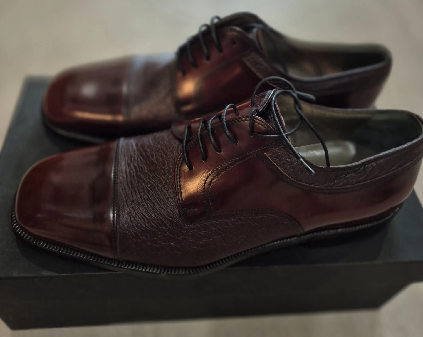 Moreschi Wingtip Oxfords Burgundy Leather Dress Shoes Men's - photo 2
