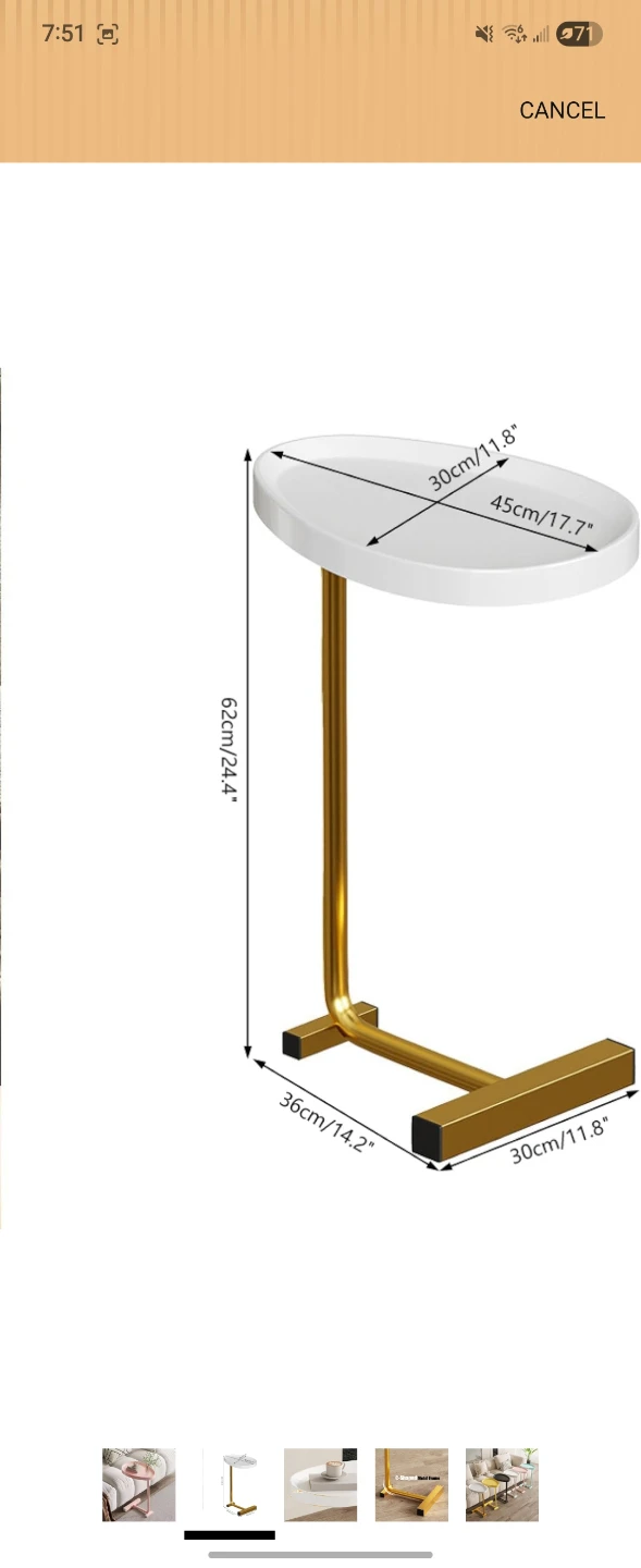 Pink C-Table Side Table - photo 2