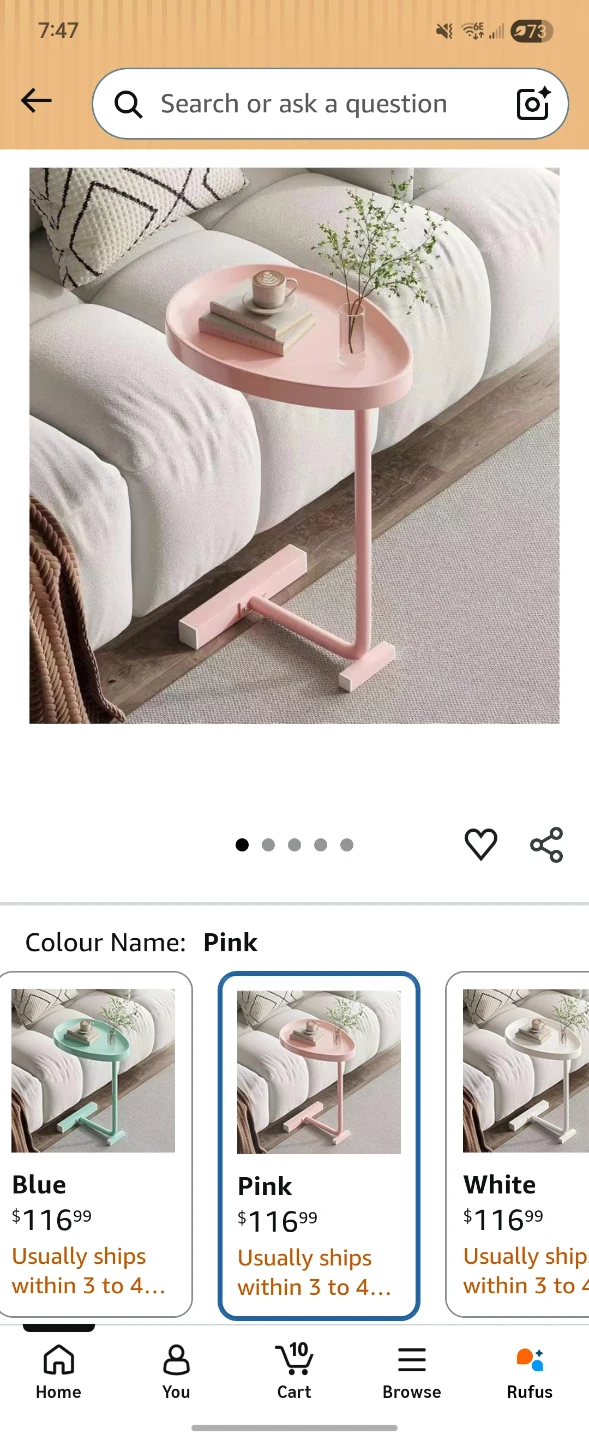 Pink C-Table Side Table - photo 3