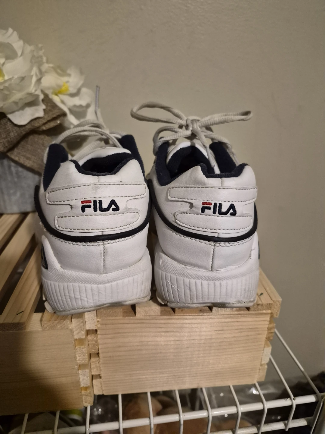 Fila White and Navy Lace-Up Sneakers - photo 2
