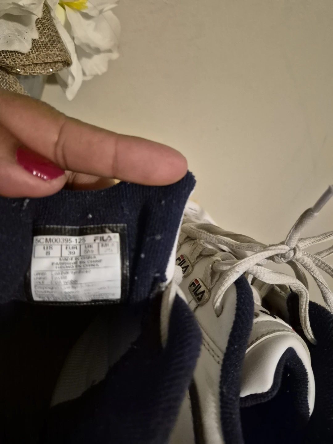 Fila White and Navy Lace-Up Sneakers - photo 4