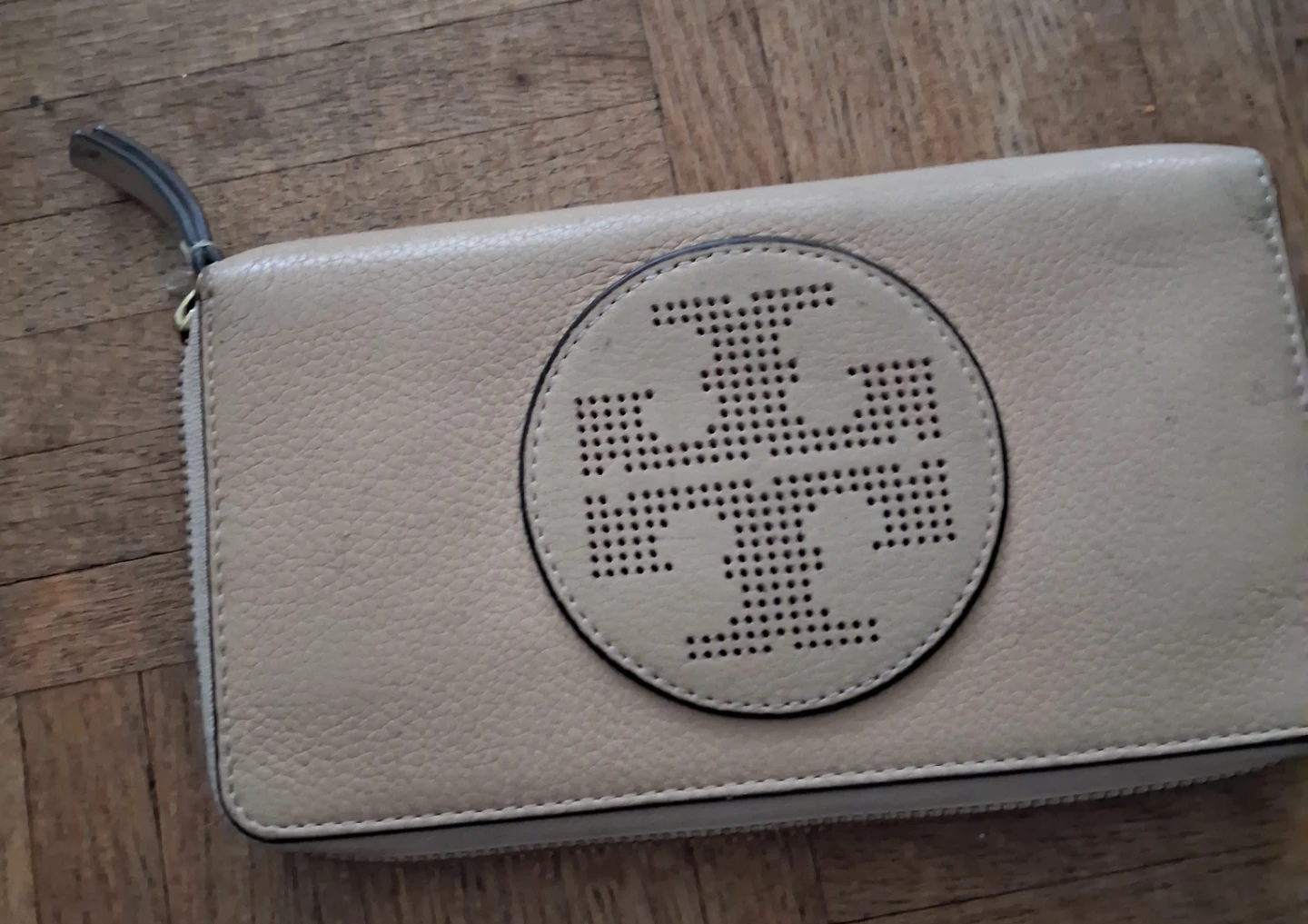 Tory Burch Pebble Leather Zip Around Wallet