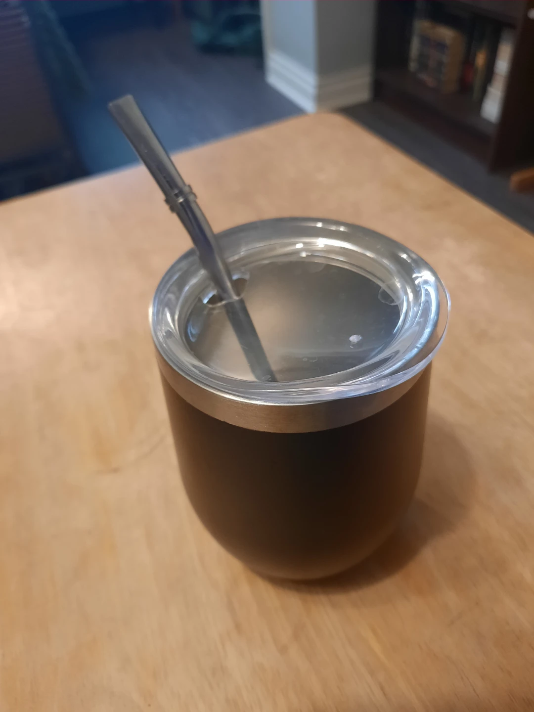 Black Stainless Steel Yerba Mate Cup with Bombilla and Lid - photo 2