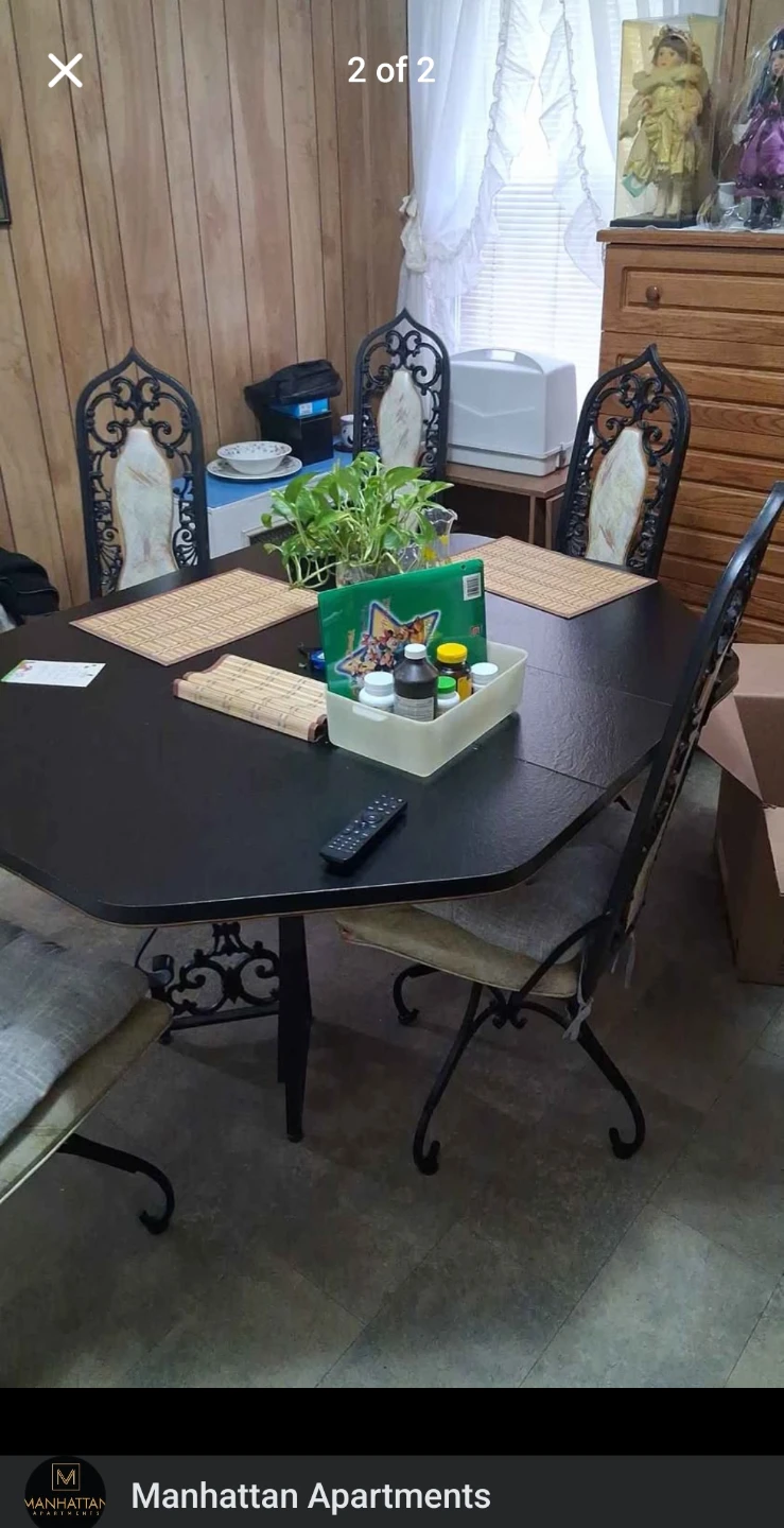 Black Dining Table with 6 Chairs - photo 2