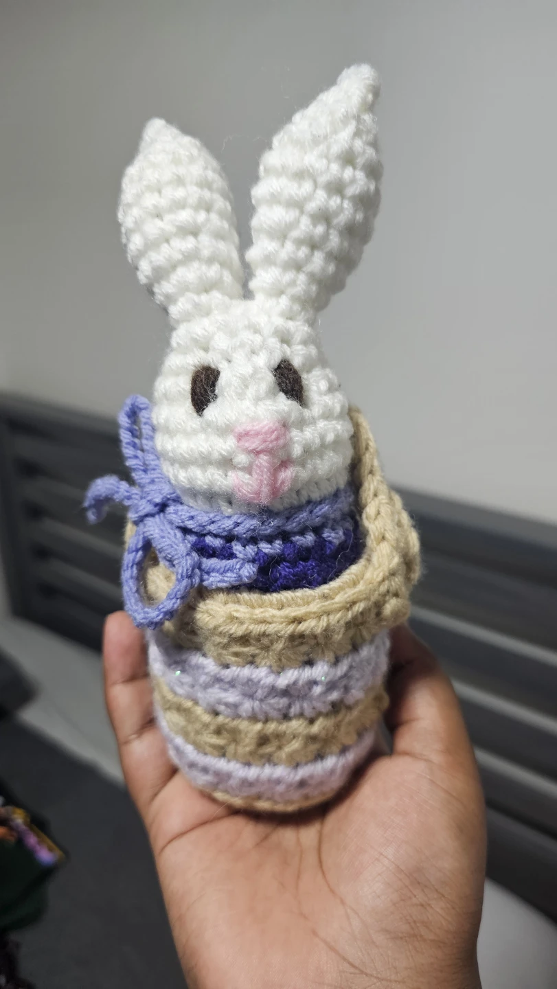 FREE Handmade Crochet Bunny in Basket