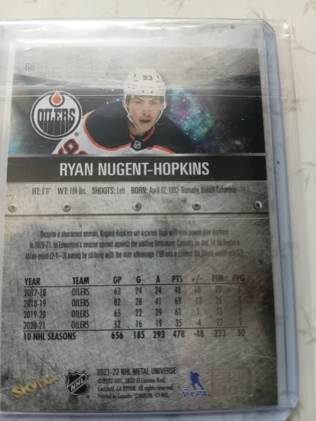 2021-22 Upper Deck Ryan Nugent-Hopkins Hockey Card - photo 2