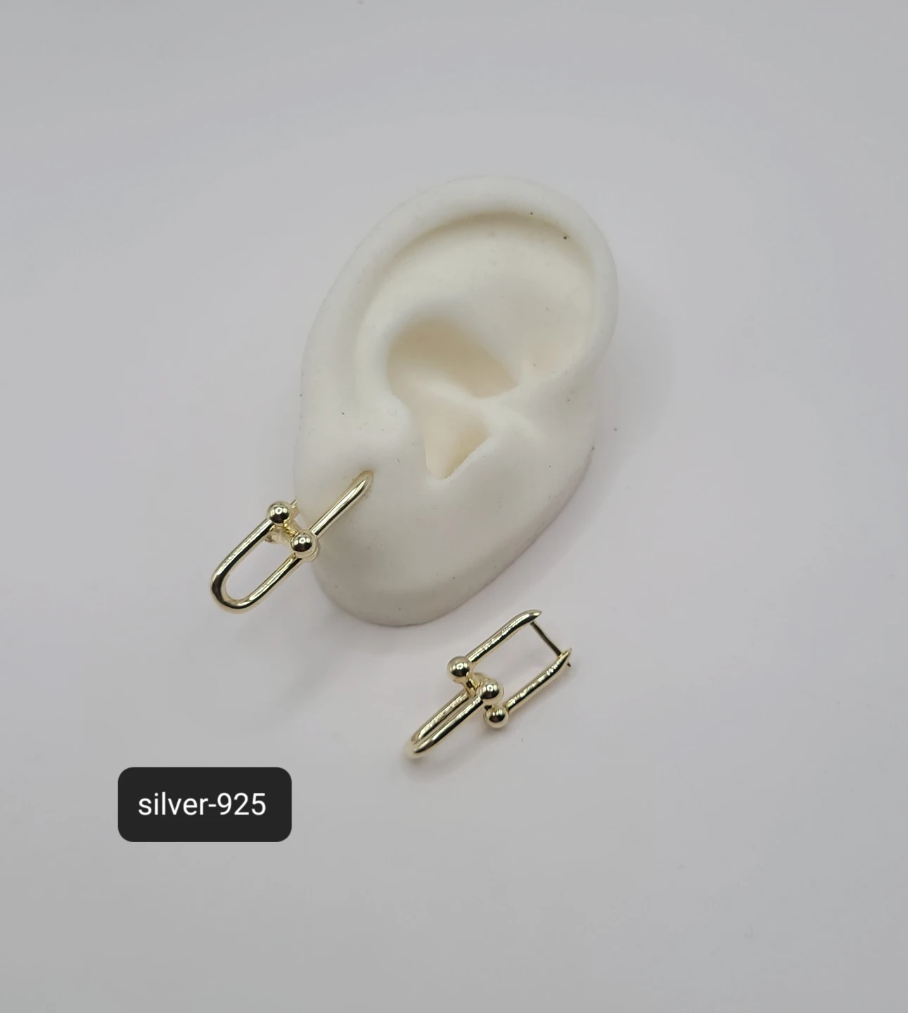 Brass  U-Link Hoop Earrings