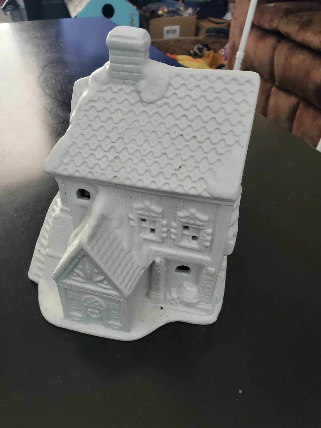White Ceramic House Figurine - photo 4
