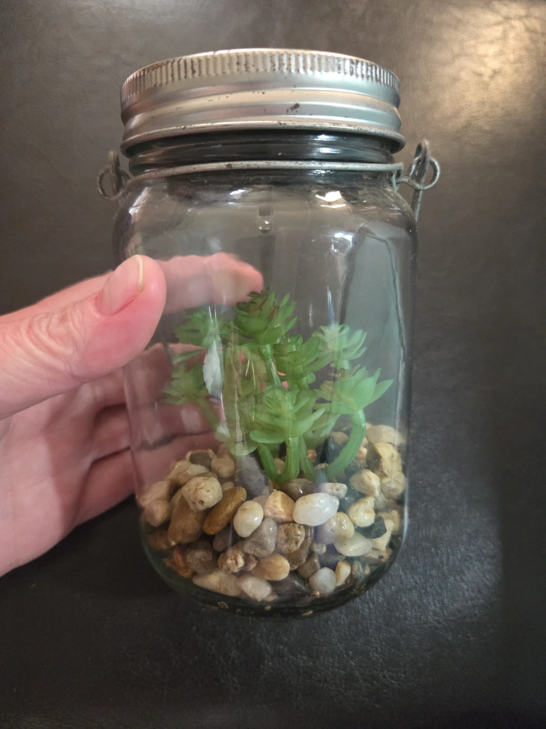Mason Jar Terrarium with Faux Succulent