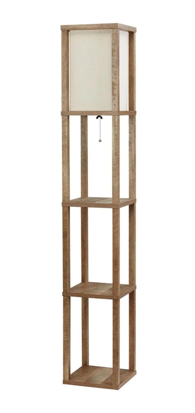 Set of 2 floor lamps with shelves