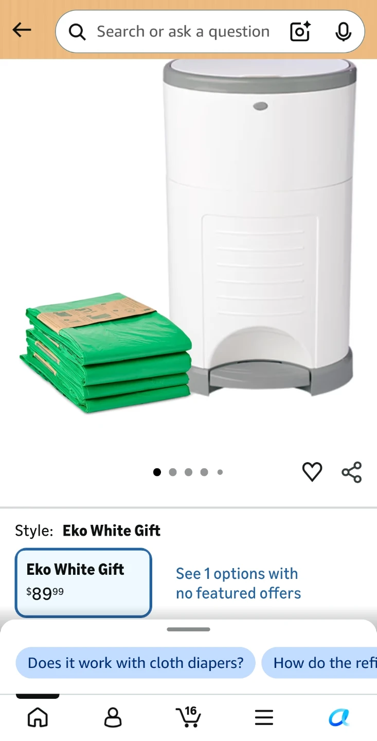 [Pickup Only] Like-new Dékor Diaper Pail w/ refills - photo 3