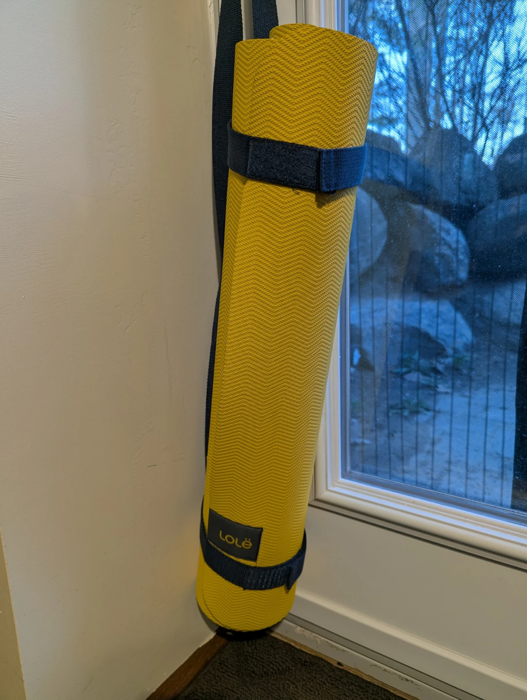 Lole Yellow Yoga Mat with Strap