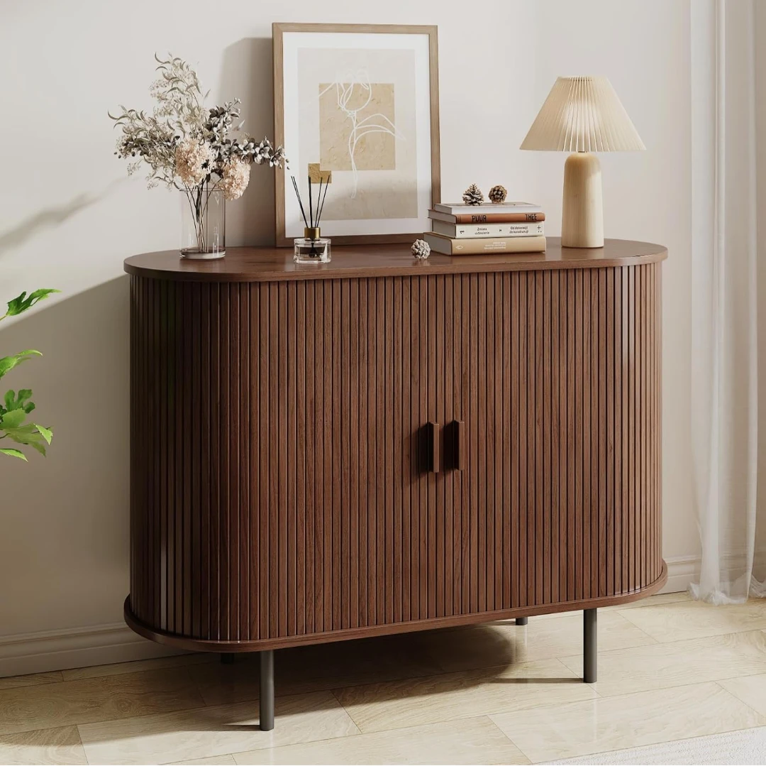 Tambour Door Cabinet - Walnut Finish - Brand New - photo 3