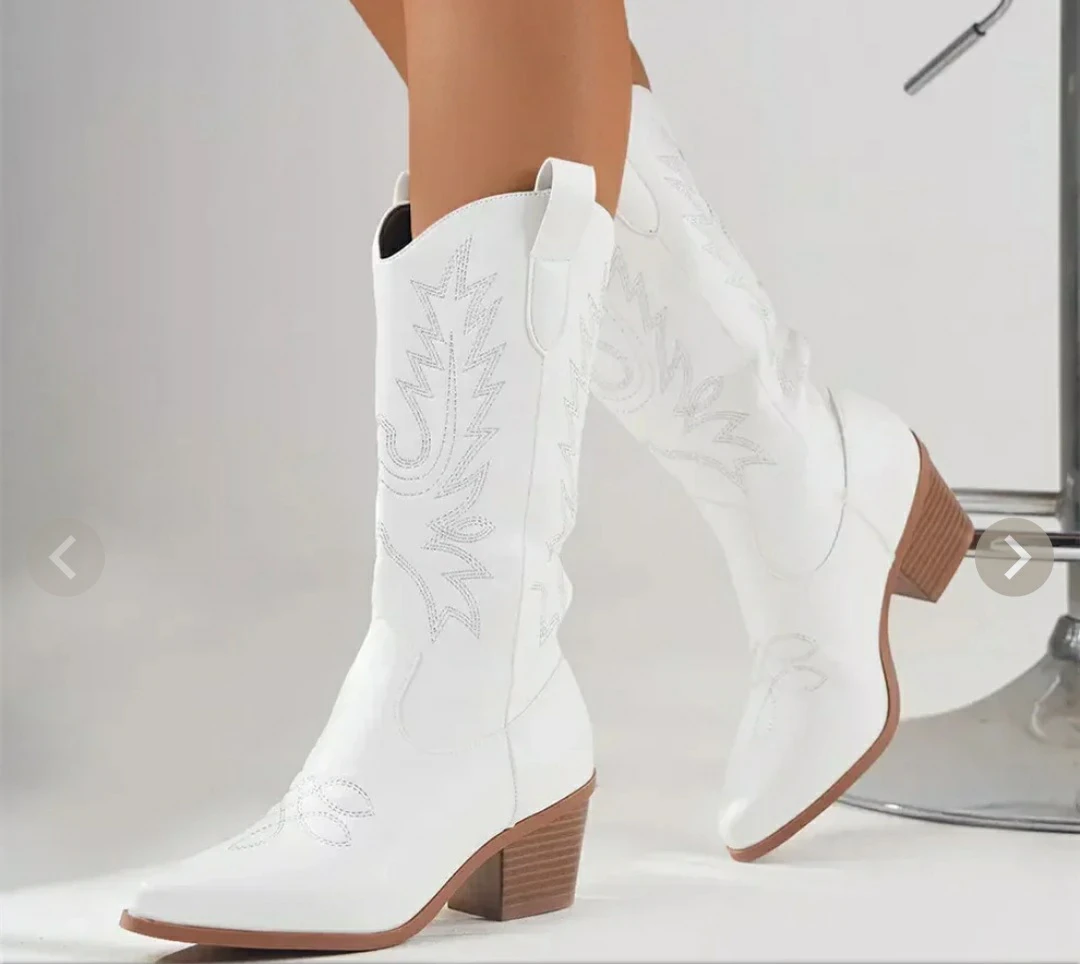 Brand new Cowgirl Western White Boots Size 37