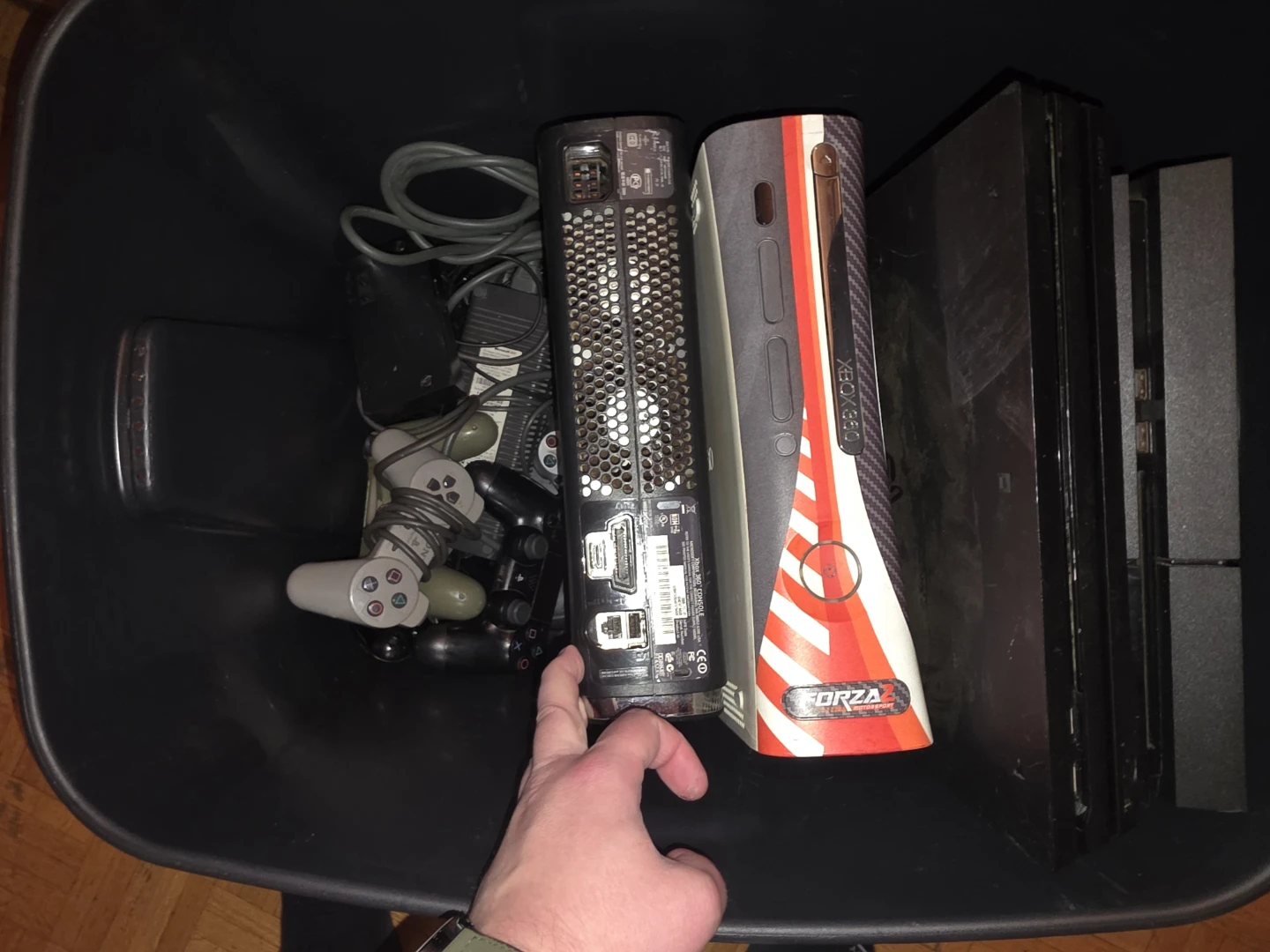 Xbox 360 and PlayStation Consoles. Video game collection