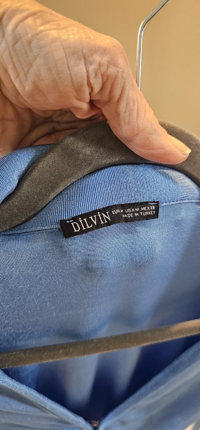 Dilvin Ruched Button-Up Shirt - Blue - Medium - photo 2