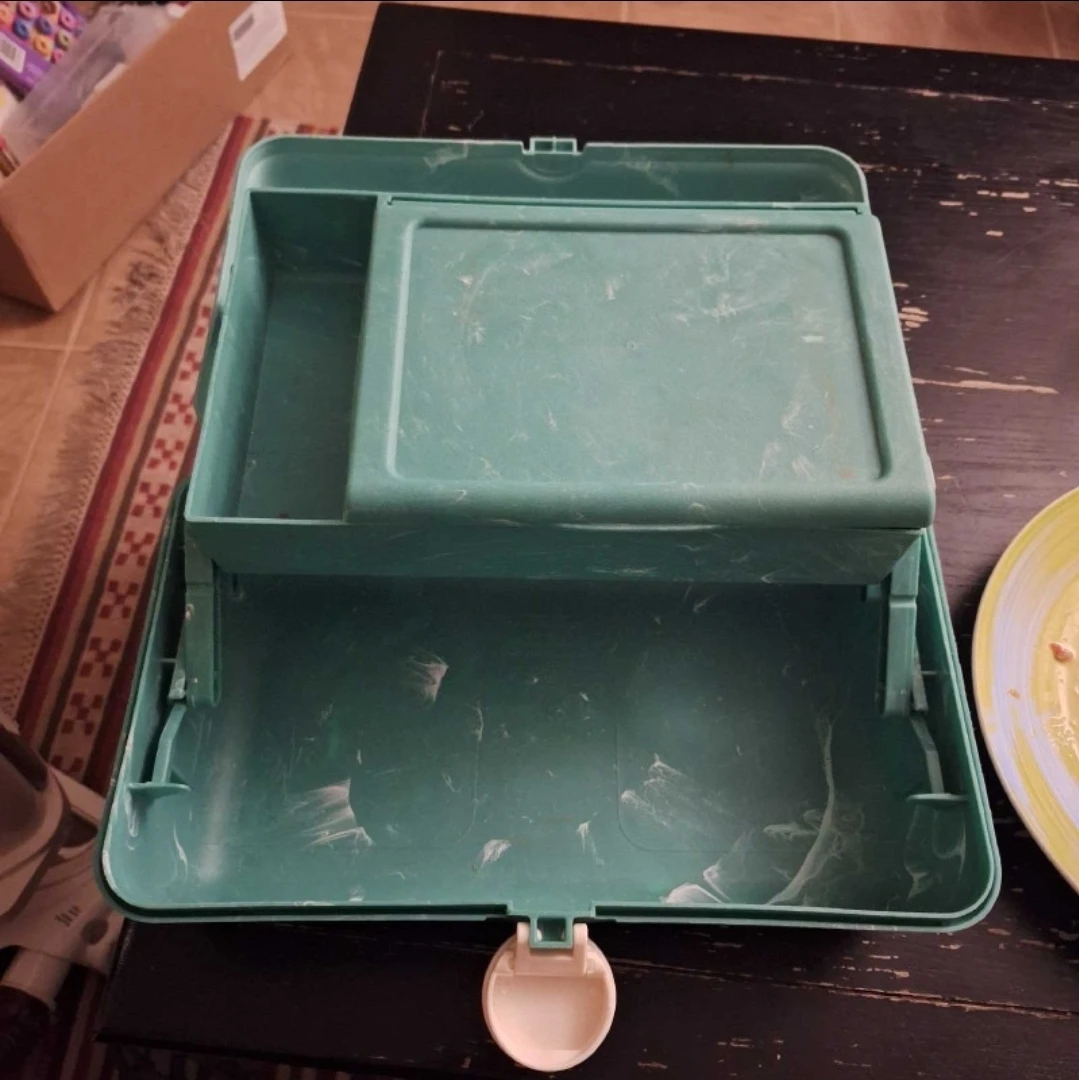 Teal Train Case/Jewelry box with Mirror - photo 2