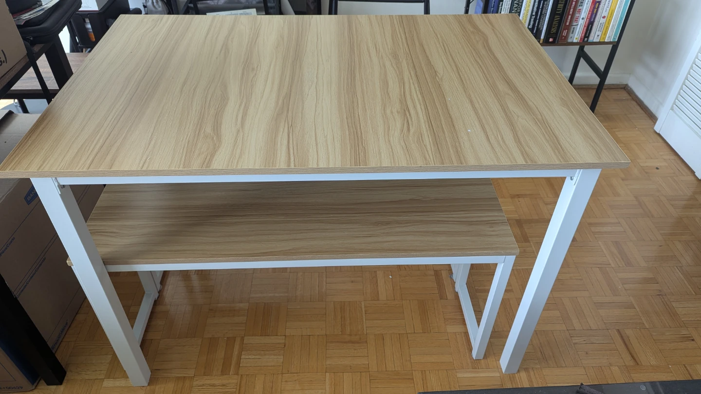 Dining Table with Metal Frame + 2 Benches