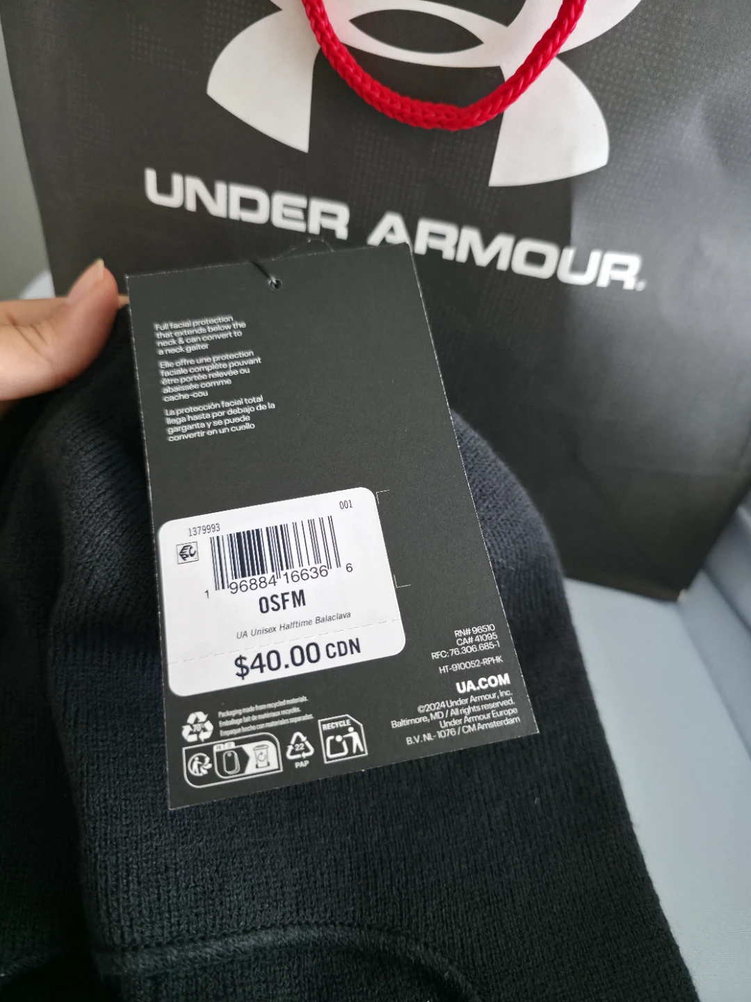 Brand New Under Armour Unisex Halftime Balaclava Face Mask