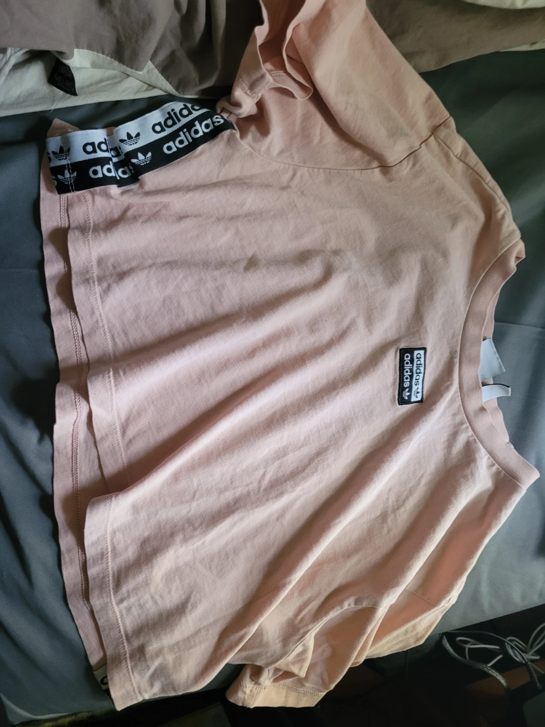 Adidas Pink Cropped T-Shirt Size M