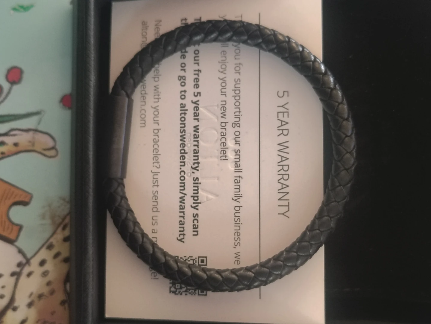 Alton of Sweden Black Braided Leather Bracelet. - photo 2
