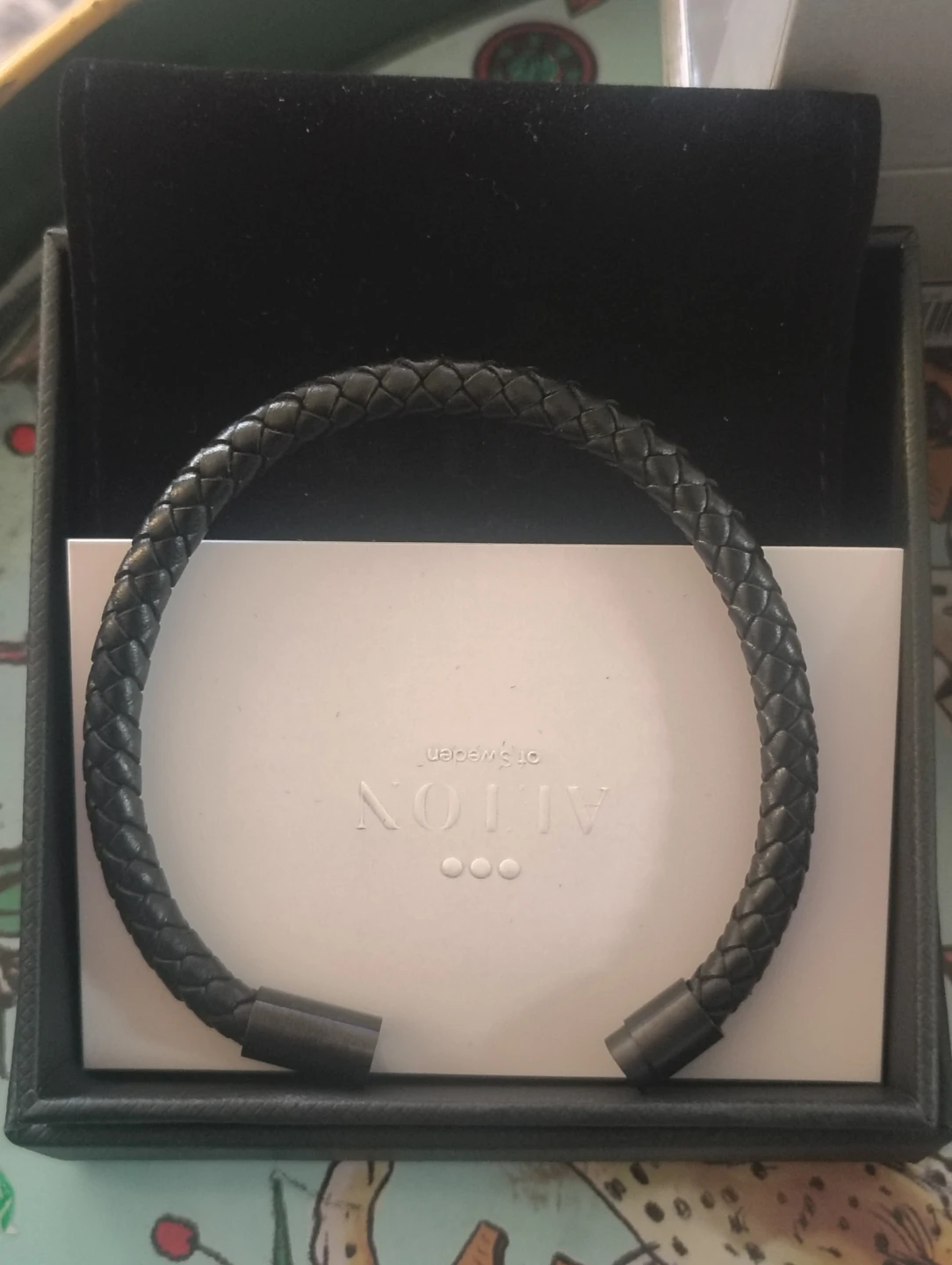 Alton of Sweden Black Braided Leather Bracelet. - photo 3
