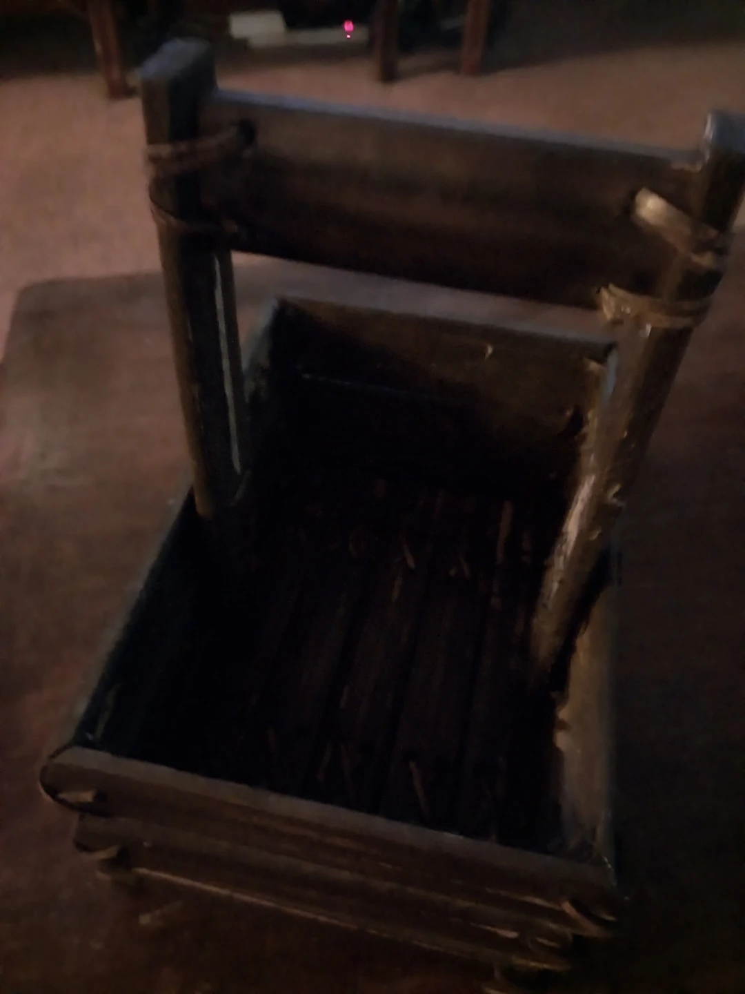 Rustic Wooden Storage Box with Handle
