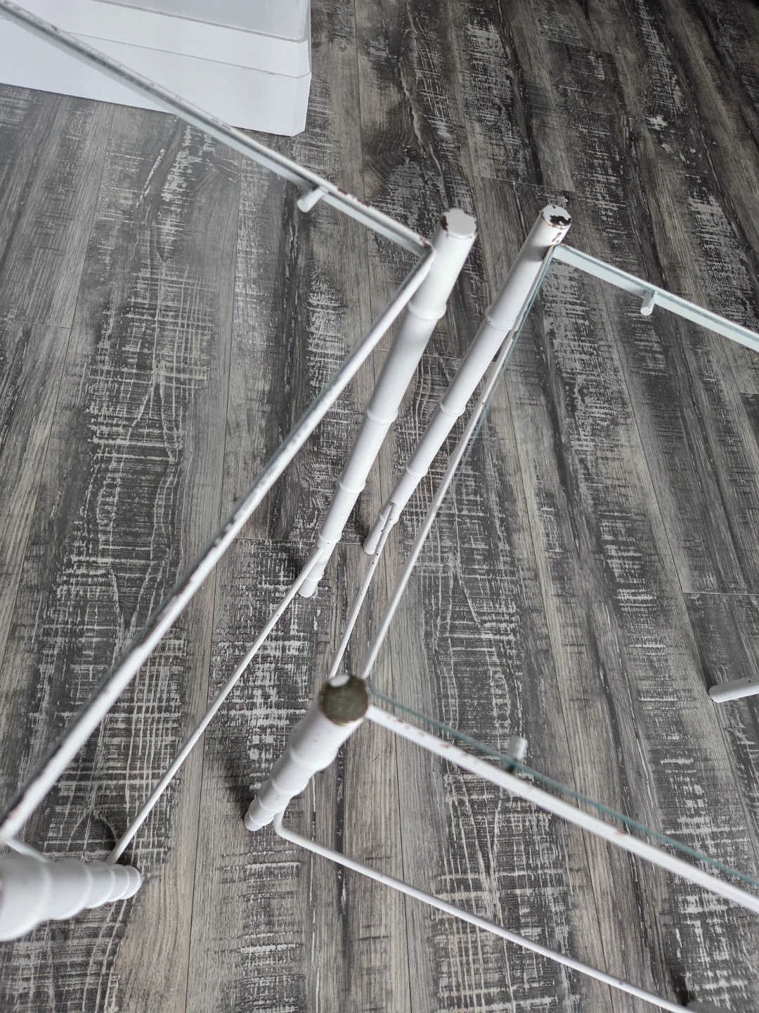 Nesting Side Tables - Glass Top Metal Frame - photo 2