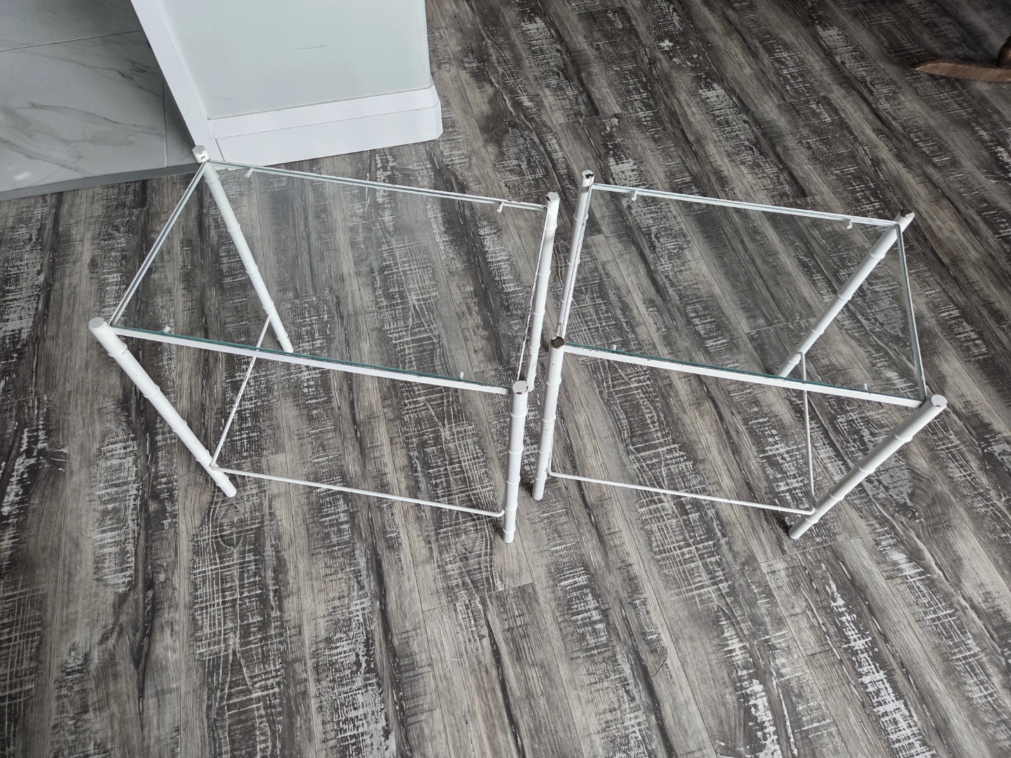 Nesting Side Tables - Glass Top Metal Frame - photo 4