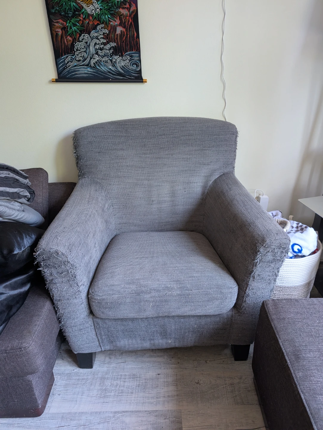 Grey Fabric Armchair