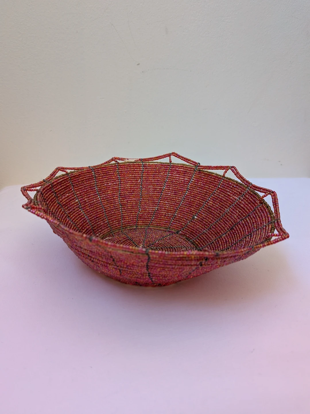 Red Beaded Fruit Bowl