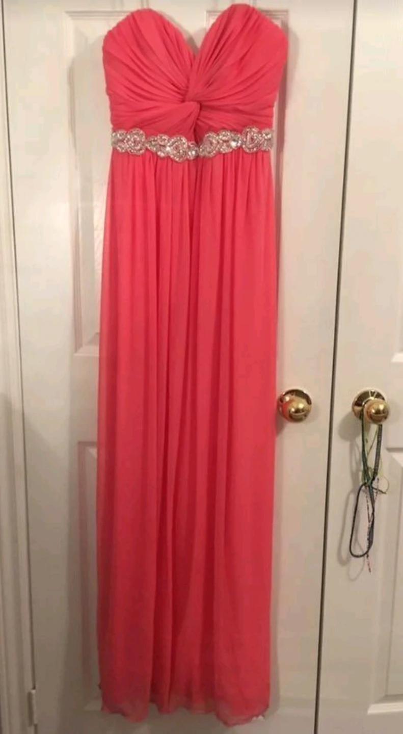 Pink Peach Formal Maxi Prom Dress