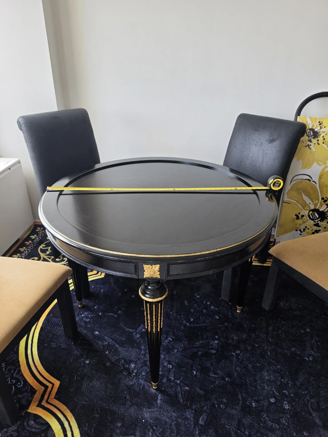 Black Round Dining Table with 4 Chairs - photo 5