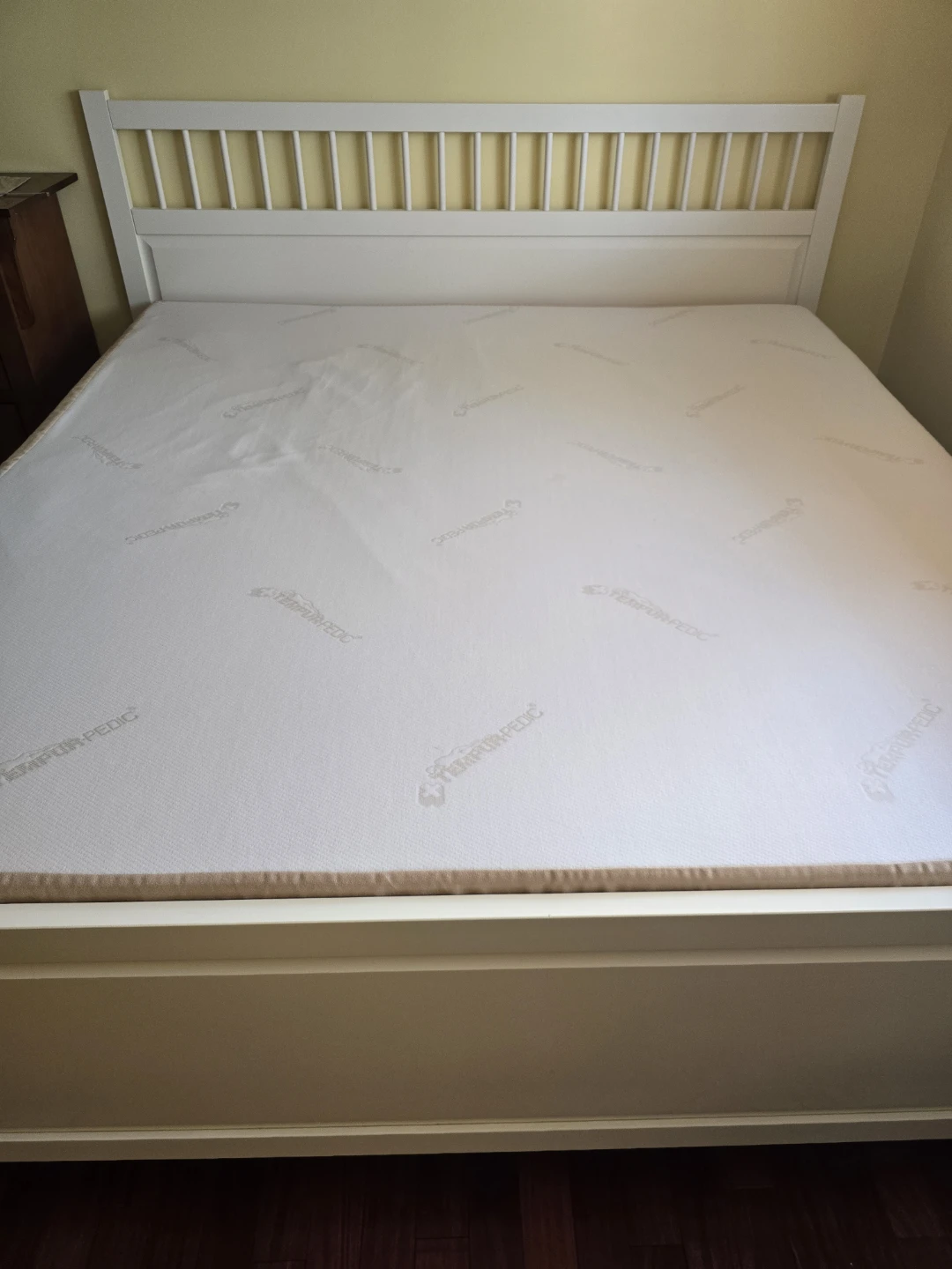 Tempur-Pedic king-size mattress, foundation, and bed frame