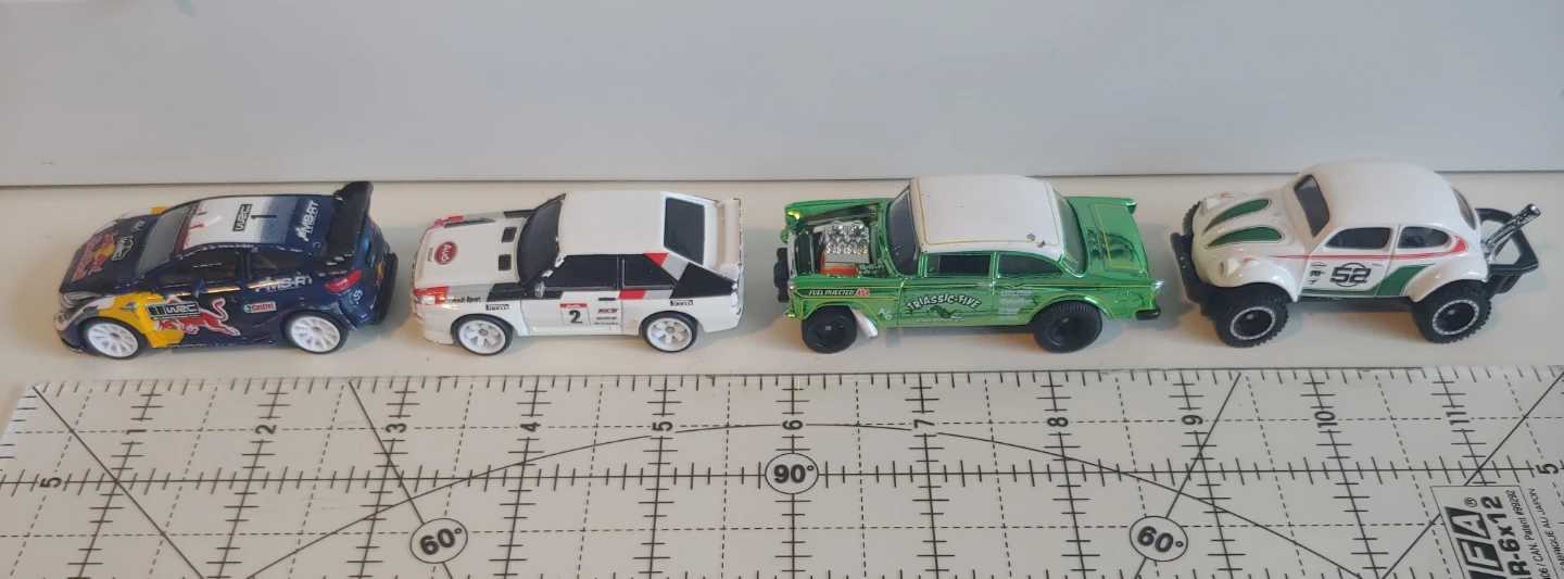 4 Diecast Toy Cars - Audi Sport, Ford, Classic Car, VW Beetle