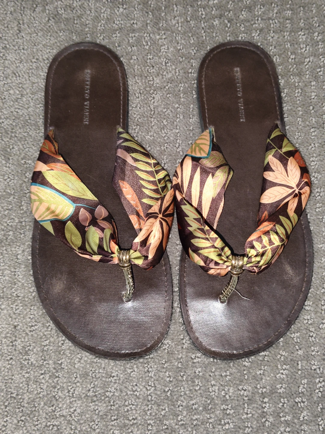 Roberto Vianni Bohemian Style Satin Sandals Flip Flops Size 7.5 - photo 2