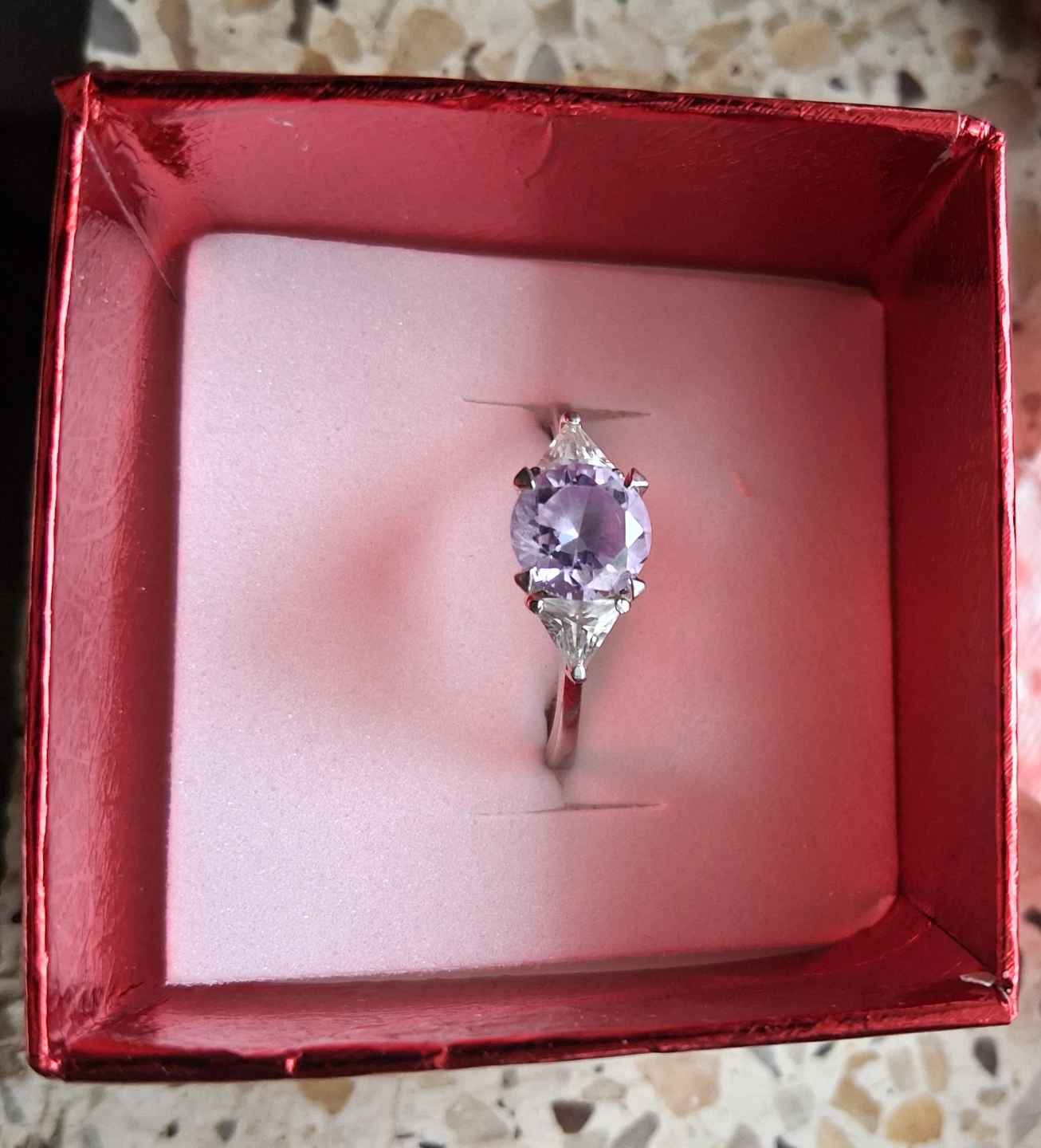 Sterling Silver Ring with Purple Stone